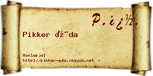 Pikker Éda névjegykártya